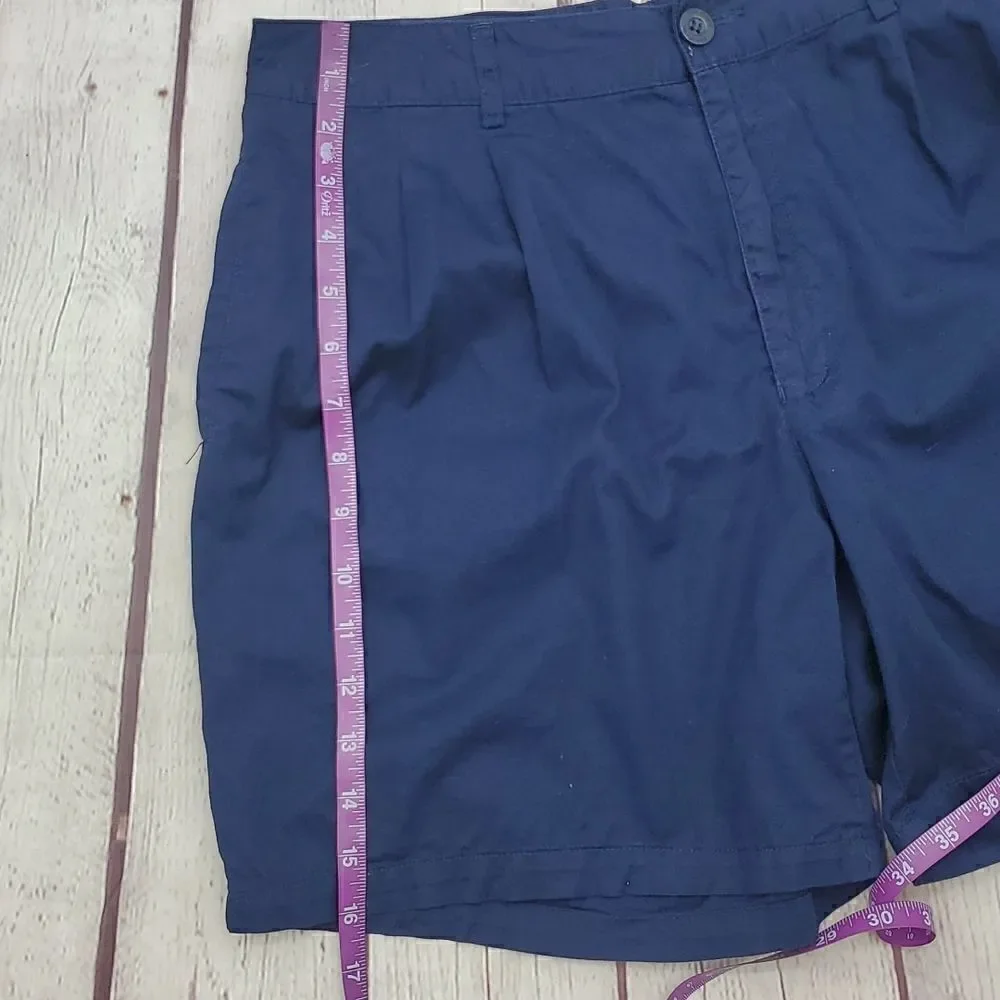 BangBang Relaxed Fit Pleated Shorts Navy Blue